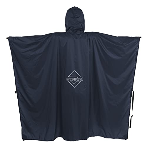 onewind Hooded Rain Poncho, Silnylon Rain Coat Versatile Survival Shelter Waterproof Breathable Lightweight Poncho - color: Dark Grey-89"*56" (226cm*142cm), size: Small