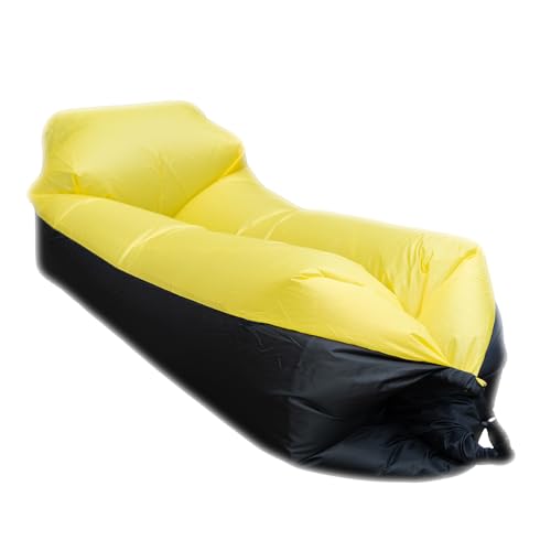 Inflatable Lounger Air Sofa Hammock-Portable,Water Proof& Anti-Air Leaking Design-Ideal Couch for Backyard Beach Traveling Camping Picnics & Music Festivals Yellow