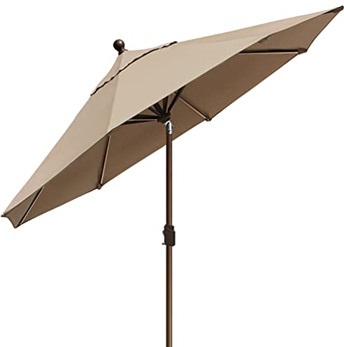 EliteShade USA 10-Year-Non-Fading 10Ft Market Patio Umbrella, UPF 50+ UV Protection Performance Sun Umbrella, Heavy Duty Commercial Grade Outdoor Table Umbrella with Crank & Tilt, Windproof Vented Top for Garden, Pool, Deck and Outdoor Playsets, Heather B