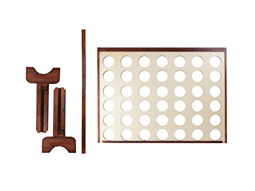 Monoprice Giant Four-in-a-Row - for Tailgating, Bbqs, Camping, Outdoor Events, and Much More - Pure Outdoor Collection, Wood, 34 x 26 x 4.25 inches