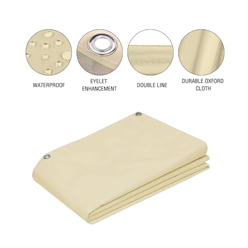 3ft x 10ft Aiwi Space 100% Solid Non-See-Through Privacy Fence Screen, 3ft Garden Privacy Fence, Balcony Privacy Fence, Beige - color: Beige, size: 3×10ft