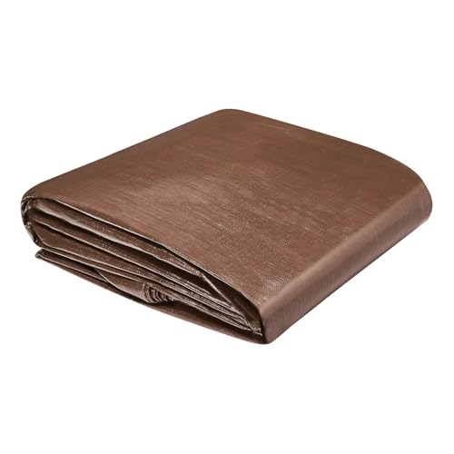 Heavy Duty Double Waterproof Poly Tarp, Brown, 30x40 Feet, 10mil Thick Polyethylene, Perfect for Outdoor Use, Camping Storage Boat Bikes Vehicles