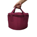 Set of 2 Polyester Fabric Round Thermal Casserole Carrier,Reusable Insulated Lunch Cooler Bag,Pie Carrier for Potluck,Picnics,Collapsible Cooler for Hot/Cold Food,11X7 inch - color: Red Color