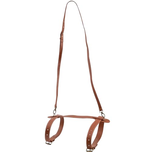 PU Leather Handle Picnic Blanket Carry Strap Adjustable Blanket Strap Motorcycle Tour Yoga Mat Luggage Belt (51CM)