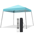 Canopy Tent, 10X10 FT Pop Up Canopy Outdoor Instant Tent Slant Legs with Carrying Bag, Portable Gazebo Shelter for Patio Deck Garden and Beach - 8X8 FT Canopy Cover (Cyan Blue) - color: Cyan Blue