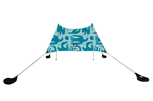 Neso Portable Beach Tent Sun Shelter - Lightweight Beach Shade Canopy - Easy Setup for Family Outings - Patented Reinforced Corners - UPF 50+ Sun Protection - color: Coastal Birds