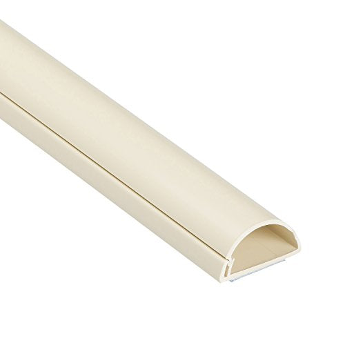 D-Line Half Round Cord Hider, Patented Cable Cover, Hide TV Wall Mount Wires, Raceway for Cords, Decorative Wire Covers, Paintable, Adhesive Cable Concealer - 1x 1.18in W x 0.59in H x 39in L - Beige - color: Beige, size: 1.18x0.59in - 1x 39in