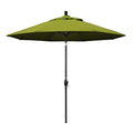 California Umbrella 9' Round Aluminum Market Umbrella, Crank Lift, Push Button Tilt, Black Pole, Kiwi Olefin - color: Kiwi