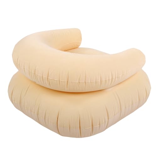 Yoidesu Inflatable Couch with Pump, Easy Setup, Ultralight, Blow up Lounger Chair, Suitable for Hiking, Camping, Beach, Festivals, Lightweight Air Sofa for Relaxing Anywhere (Beige) - color: Beige