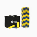 Tailgating Pros Premium Giant Toppling Timbers with Carrying Case – Choose Your Team Colors! Jumbo Outdoor Yard Game, Tower Grows to Over 5 Feet! - color: Navy/Yellow