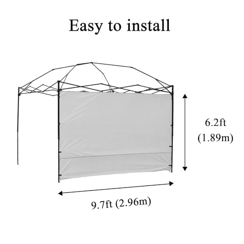 Canopy SunWall, 10x10ft Pop Up Canopy Sidewall for Instant Canopy Tent Gazebos, 1 Pack Sidewall Only Silver-Coated White - color: Silver-coated White