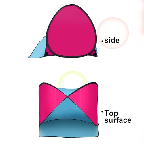 Dog Shade Canopy – Outdoor Pet Tent, Foldable Sun Shelter | Portable UV Resistant Dog Shade Tent, Beach Travel Canopy for Small Pets, Lightweight Windproof Tent with Built-in Holder for Mobile Viewing - color: blue powder