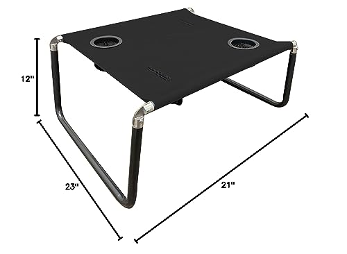 Neso Beach Table - Lightweight, Portable and Foldable Table for Beach, Camping and Outdoor Adventures - Stable Surface - with Cup Holder for Drinks and Phone Pockets - Black - color: Black