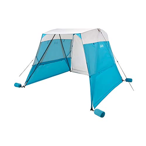 Coleman Backpack Sun Shelter, Portable 7x7ft Canopy Tent with Easy Setup, Lightweight Shade Tent for Beach, Park, Sidelines, & More, Backpack Carry Bag - style: Contains Pfas