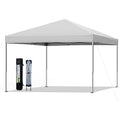 10x10 Pop Up Canopy Tent, Outdoor Instant Sun Shelter - White, Included 1 x Rolling Storage Wheeled Bag, 4 x Guylines, 8 x Stakes - color: Basic White