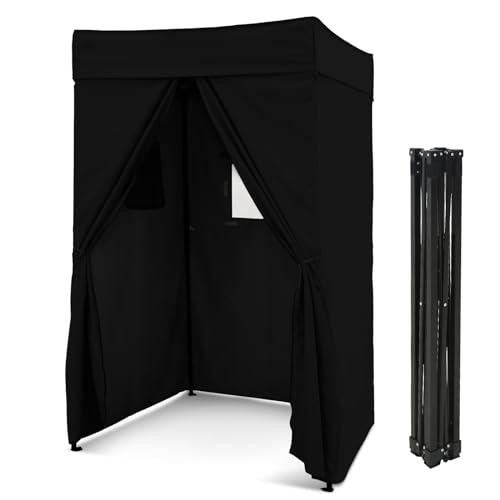 EAGLE PEAK Flex Compact 4x4 Pop-up Canopy Changing Room, Portable Privacy Dressing Room for Indoor Fashion Photoshoots, Camping, or Pool, Black - color: Black, size: 4x4 ft