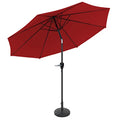 Pure Garden Patio Umbrella with Auto Tilt 10ft Easy Crank Sun Shade with 19lb Weighted Base for Deck, Outdoor Furniture, or Pool (Red)