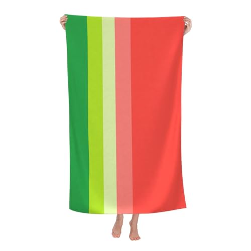 JOOCAR Green Red Watermelon Beach Towel Colorful Cute Stripe Beach Towels for Kids Adults Fruit Bath Towels Big Extra Large Pool Towels Oversized Quick Dry Sandproof for Women Girls Men 0X 60 Inch - color: B6