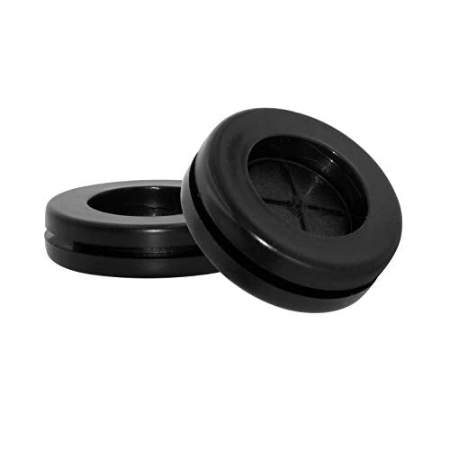 Flyshop Black 25mm 1" Rubber Grommet, 20mm 13/16" ID, Drill Hole Grommets Synthetic Rubber Plug Wire Protection, Round, Double-Sided, 4-Pack (Size 20mm x 25mm) - size: 1" (25mm) Drill Hole