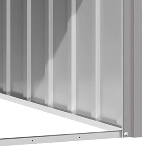 Outdoor Dog Kennel with Steel Roof and Walls, Waterproof Dog Playpen with Open Entrance, Animal Hutch Shelter from Rain and Wind, Gray 45.9"x60.2"x32.1" Galvanized Steel,-655 - color: Gray, size: 45.9"x60.2"x32.1"