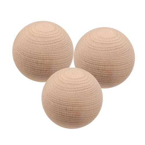 SUPVOX 3Pcs Beech Wood Golf Ball Set for Outdoor Games Multi-Functional Balls for Croquet Bocce and Backyard Activities Family Fun