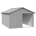 Outdoor Dog Kennel with Steel Roof and Walls, Waterproof Dog Playpen with Open Entrance, Animal Hutch Shelter from Rain and Wind, Gray 45.9"x60.2"x32.1" Galvanized Steel,-655 - color: Gray, size: 45.9"x60.2"x32.1"