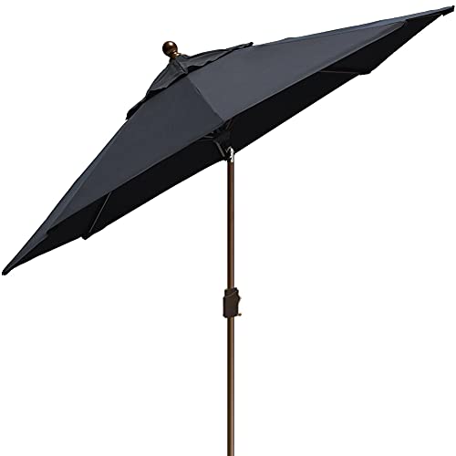 EliteShade USA 10-Year-Non-Fading 10Ft Market Patio Umbrella, UPF 50+ UV Protection Performance Sun Umbrella, Heavy Duty Commercial Grade Outdoor Table Umbrella with Crank & Tilt, Windproof Vented Top for Garden, Pool, Deck and Outdoor Playsets, Black - c