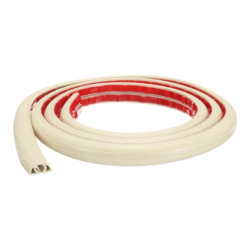 HARFINGTON 6ft Cord Cover Floor W0.3 x H0.3 Inner Channel PVC Hide Extension Cable Floor Wire Hider Wire Covers Protector for Prevent Cable Trips Cables Management, Wood Beige - color: Wood Beige, size: W0.3"xH0.3"x6ft
