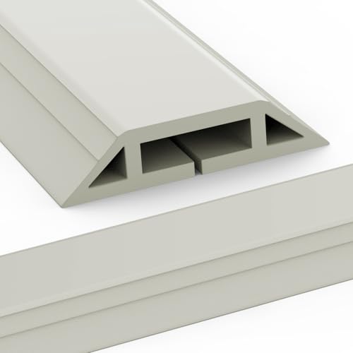 Eapele Floor Cord Cover 10ft Cord Covers for Wires on Floor, Heavy Duty Extension Cord Cover, Rubber Floor Cable Cover, Prevent Trip Hazard for Sidewalk Home Office Outdoor or Indoor Settings - color: Cool Beige, size: 10 feet-1pc
