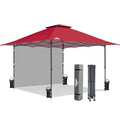 EAGLE PEAK 13x13 Pop up Canopy Tent w/One Wall, Instant Canopy Easy Set up Folding Shelter w/One Privacy Curtain, 169 Square Feet Sun Shade, Red - color: Red