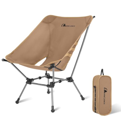 MOON LENCE Portable Camping Chair Plus, Larger & Roomier, Compact and Lightweight Still, Folding Chair for Backpacking & Hiking, 330Lbs Capacity (Desert Rust) - color: Desert Rust