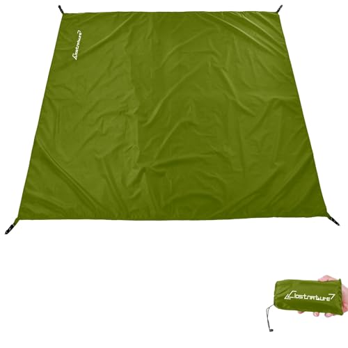 Clostnature Tent Footprint - Waterproof Camping Tarp, Heavy Duty Tent Floor Saver, Ultralight Ground Sheet Mat for Hiking, Backpacking, Hammock, Beach - Storage Bag Included - color: Green, size: 87'' x 51''