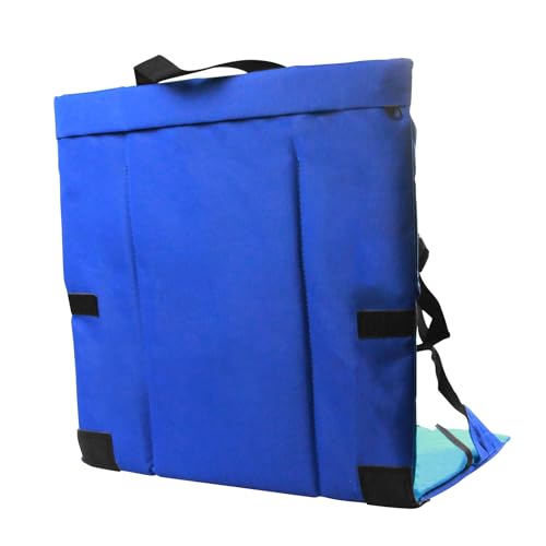 Folding Stadium Seat Cushion with Backrest, Portable Bleacher Pad for Camping, Fishing,15.8'' x 16.5'',Lightweight Chair with Backrest for Outdoor Sports and Concerts(Blue and Purple) - color: Blue and Purple