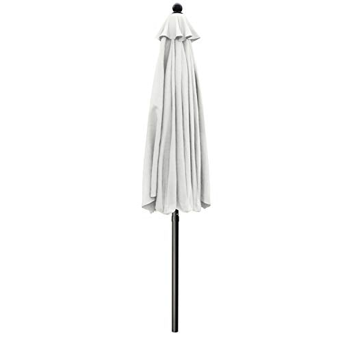 ABCCANOPY 9ft Scalloped Patio Umbrella, Outdoor Table Umbrella with Tilt and Crank, Fiberglass Ribs Deck Umbrella for Patio, Pool, Garden, Picnic (Light Beige) - color: Light Beige, size: 9ft