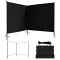 ECOOPTS 6'Hx12'L Privacy Fence Set with Poles and Rails Ground Spikes Fence Kit for Patio Garden Pool Yard (Black) - color: Black, size: 0 6'Hx12'L
