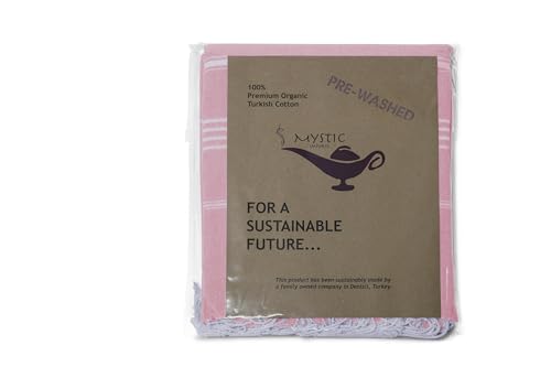 Turkish Beach Towel 100% Organic Cotton Extra Large Oversized (39 x 71 Inches) Quick Dry Sand Free Light Weight Prewashed for Bath Beach Gym Yoga Travel Towel Blanket (Pink Lemonade) - color: Pink Lemonade