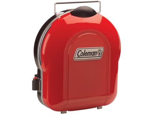 Coleman Fold ‘N Go 6,000 BTU Portable Propane Grill, Lightweight Gas Grill with Push-Button Starter & Adjustable Horseshoe Burner, Great for Camping, Tailgating, Grilling, BBQ