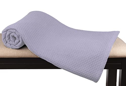 GLAMBURG 100% Cotton Thermal Blanket, Breathable Waffle Twin Blanket, All Season Purple - color: Purple, size: Twin (60"x90")