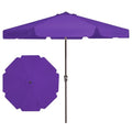 JEAREY 9 FT Patio Umbrella Outdoor, Table Umbrellas Market Umbrella w/Push Button Tilt/Crank, 8 Sturdy Ribs(Dark Purple) - color: Dark Purple