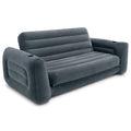 Intex Inflatable Pull-Out Sofa: Velvety Surface, 2-in-1 Valve, Cupholder, 46" x 88" x 26" - Blow-Up Couch and Folding Queen Size Air Mattress Bed - style: Queen