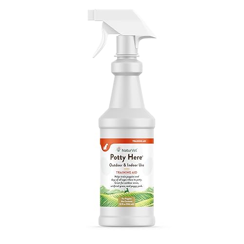 NaturVet – Potty Here Training Aid Spray | Attractive Scent Helps Train Puppies & Dogs Where To Potty | Formulated For Indoor & Outdoor Use | 32 oz