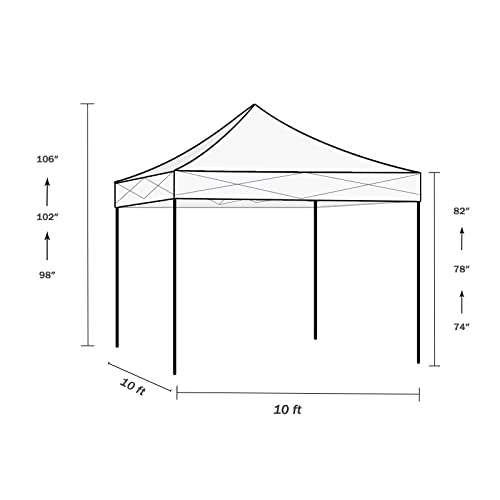 10x10ft Pop Up Canopy Tent 1-Person Setup Outdoor Instant Sun Shelter Straight Legs with Wheeled Carry Case, Stakes - Black - color: Black