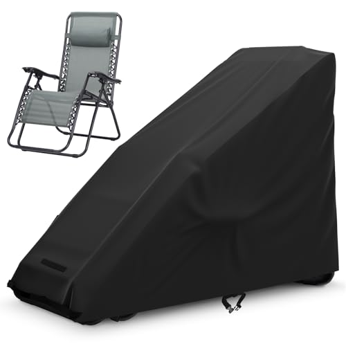 STARTWO Zero Gravity Chair Cover Outdoor Waterproof Folding Lounge Armchair Cover for Zero Gravity Chair with Storage Bag, Black