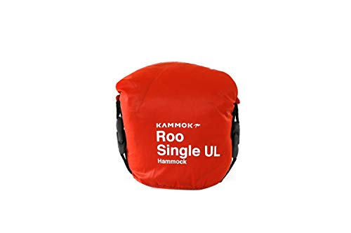 KAMMOK: Roo Single Ultra Light Hammock | Strong & 100% Recycled Fabric | Water Resistant, Ripstop Fabric | Comfortable, Packable, Lightweight (Adventure Grade, Ember Orange - color: Ember Orange, size: Roo Single Ultralight