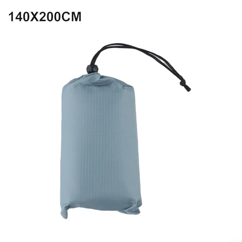 210T Polyester Camping Tarps, Waterproof Rain Fly Sun Shade Shelters With 6 Tie Points For Hiking Backpacking Beach Picnic(Medium gray 140x200CM) - color: Medium Gray 140x200cm