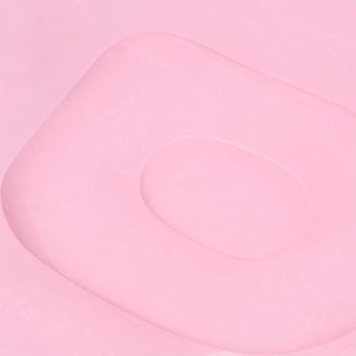 Pomya Foldable Air Lounger Chair with Foot Stool | Inflatable Sofa Bed for Beach, Camping, Outdoor - Flocking Fabric Design (Pink) - color: Pink