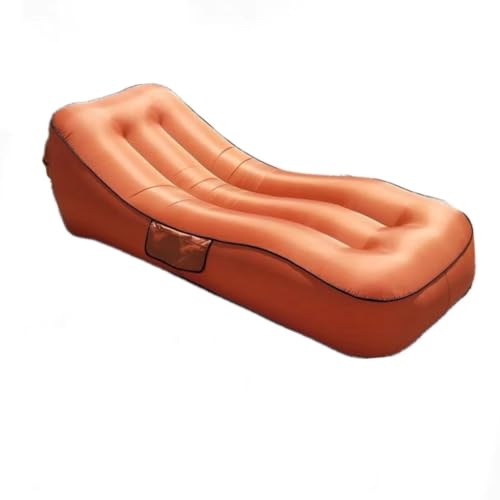 Nylon Inflatable Lounger Air Sofa with Manual Fan Inflation, Amphibious Outdoor Camping & Beach Accessories Portable Water Proof Couch Bed for Hiking, Lightweight Easy to Set Up Air Mattress(Purple)
