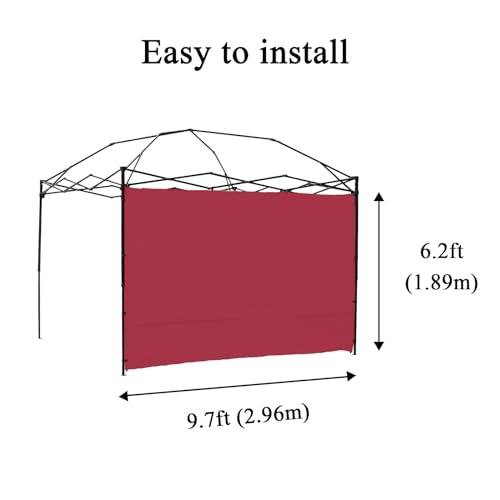 Canopy SunWall, 10x10ft Pop Up Canopy Sidewall for Instant Canopy Tent Gazebos, 1 Pack Sidewall Only Red - color: Red