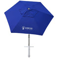 AMMSUN 8ft Large Beach Umbrellas for Sand Heavy Huty Wind Portable Commercial Grade Patio Beach Umbrella with Sand Anchor Adjustable Height Air Vent UPF 50+ Telescoping Pole without tilt Dark Blue - color: Dark Blue