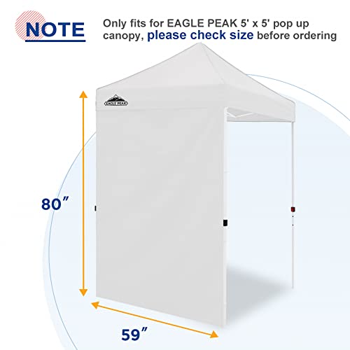 EAGLE PEAK Canopy Sidewall for 5x5 Pop Up Canopy Frame, Single Side Wall Panel Only (Fits 5x5 Straight Leg Frame, Canopy Top or Frame NOT Included), White - color: White
